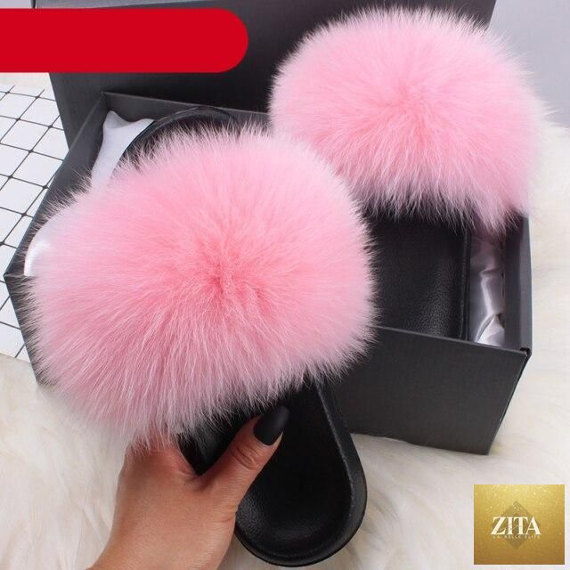 Stevvex furry indoor summer flat sandals for women, open-toe plush fur slides with feather accents and slip-on design.