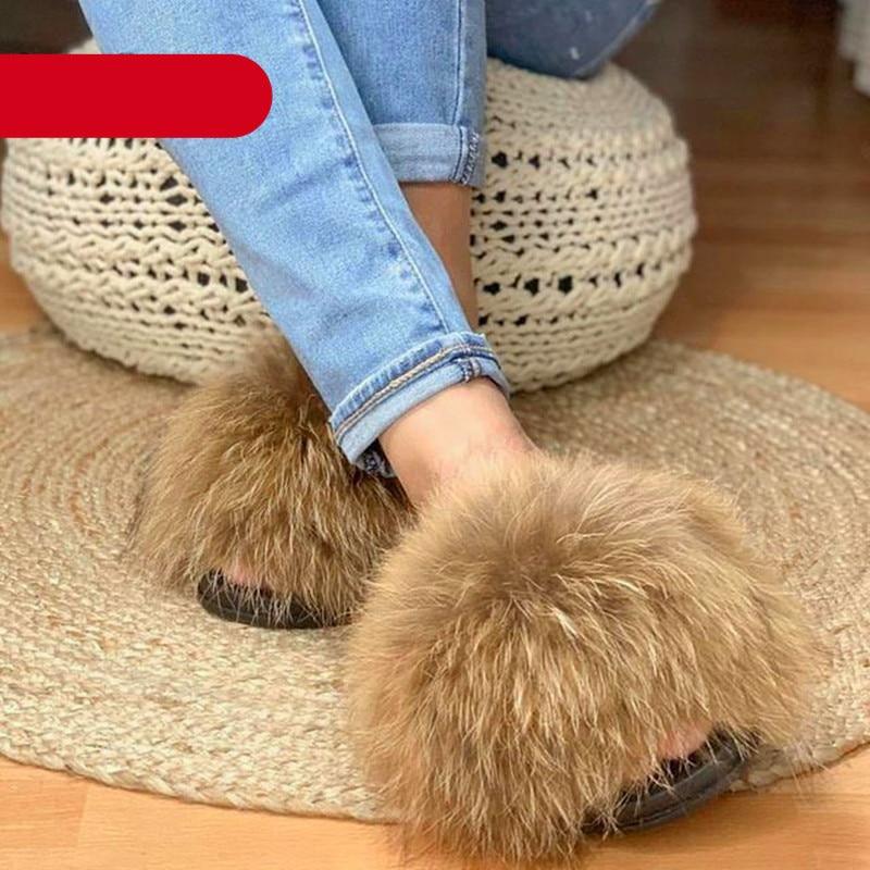 Stevvex fuzzy indoor fur slippers for women, open-toe plush slide sandals with fur and feather details, cozy and stylish for indoor wear
