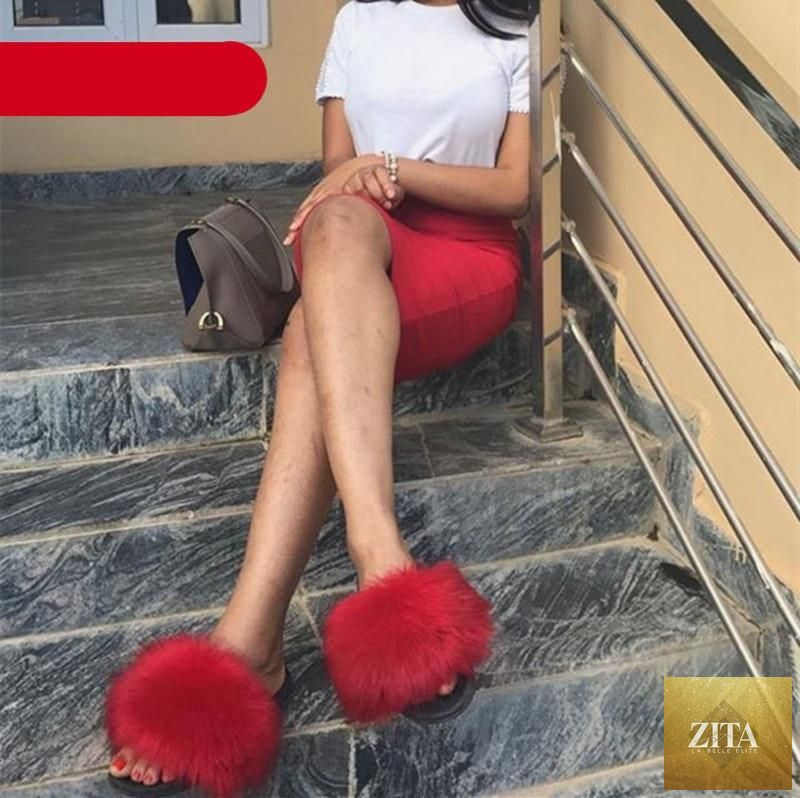 Stevvex fuzzy fur slide sandals for women, open-toe plush summer flat sandals with furry accents and slip-on design.