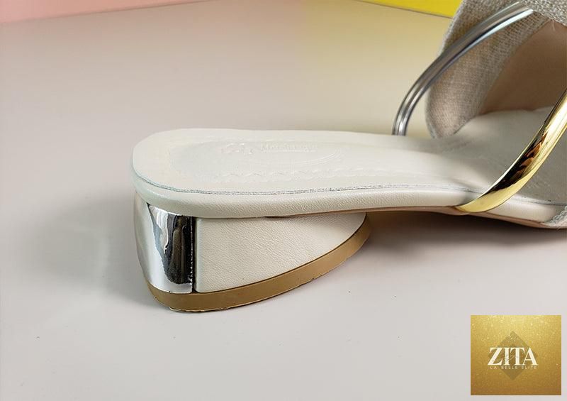 Stevvex elegant low heel women's summer slip-on slippers with pointed toes, backless design, and comfortable loafers.