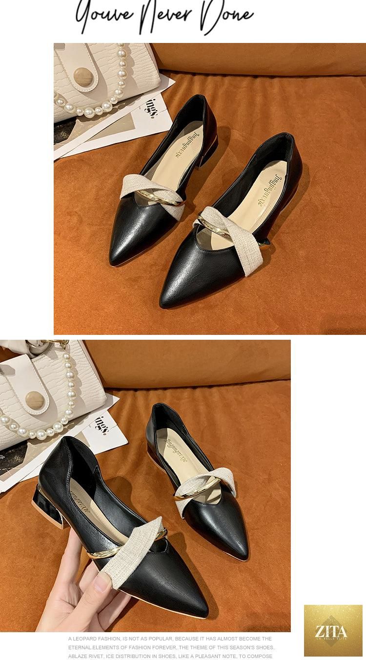 Stevvex elegant low heel women's summer pointed-toe slip-on loafers with backless design and comfortable, stylish office shoes.