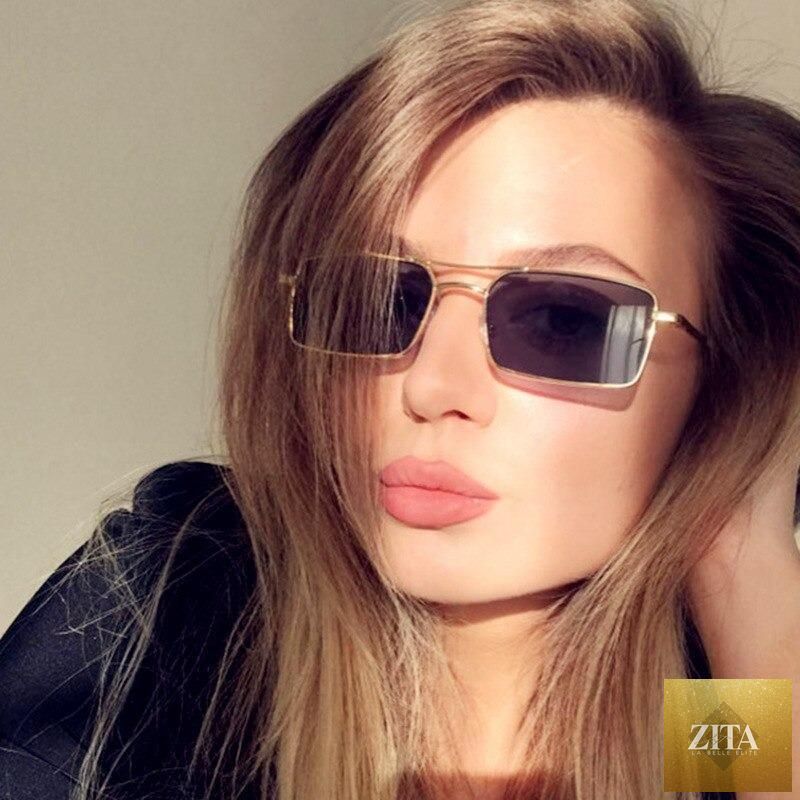 Stevvex luxury square sunglasses for women and men, lightweight metal frames, retro design, outdoor suitable, black color.