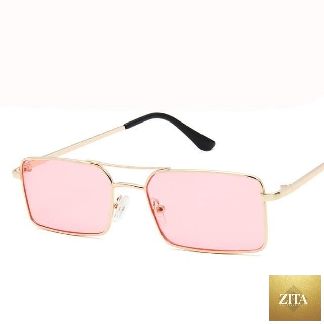 Pair of black square Stevvex luxury metal sunglasses for women and men, lightweight, retro design, outdoor eyewear.