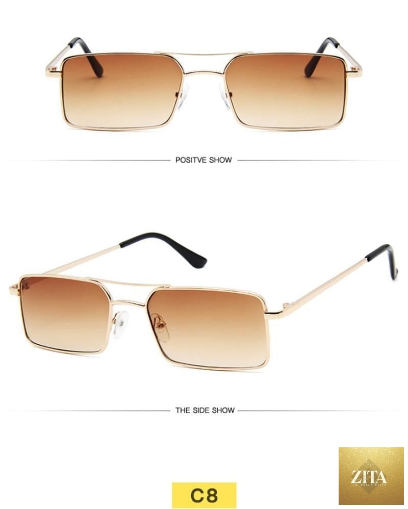 Stevvex luxury square sunglasses with black metal frames, suitable for women and men, outdoor lightweight retro eyewear.