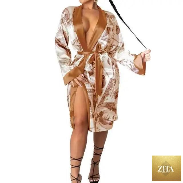 Stevvex women's vintage indoor bathrobe with modern design, long length, soft fabric, ideal for comfortable sleepwear.