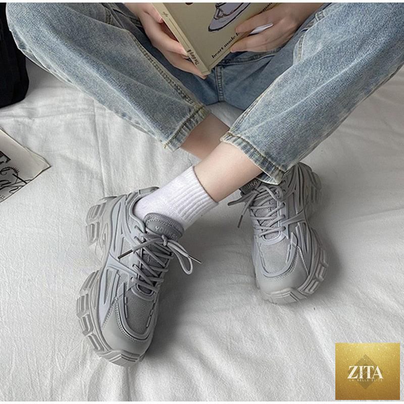 Elegant women's Stevvex sneakers with lace-up design, thick platform, leather upper, and casual walking comfort.