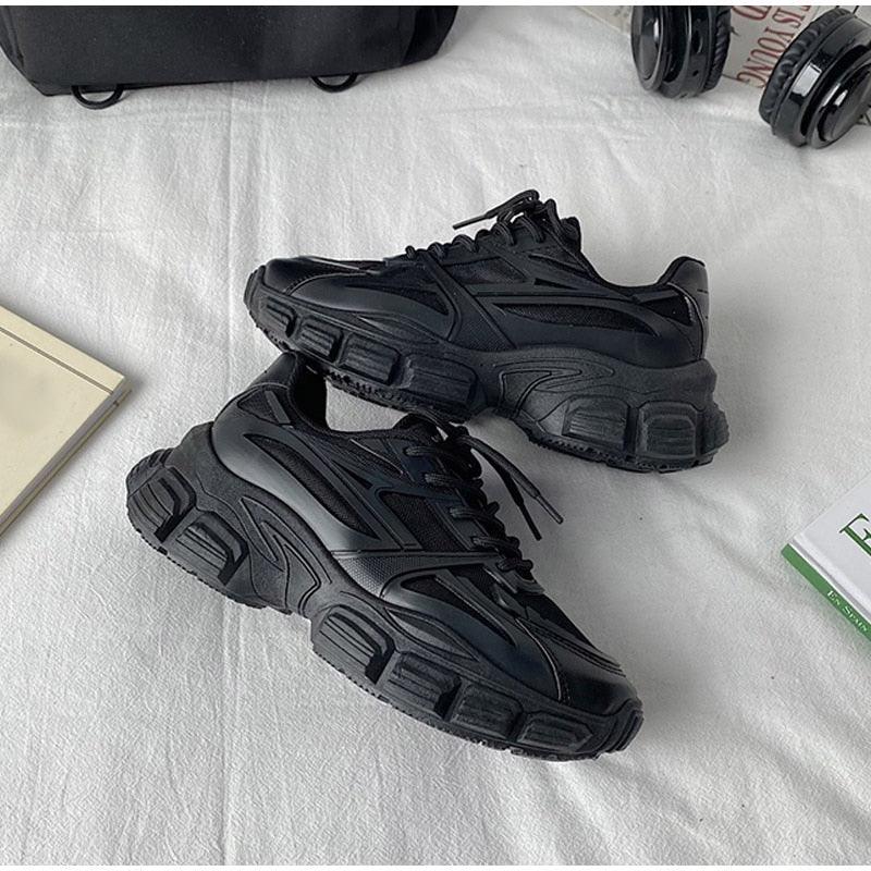 Elegant Stevvex women's sneakers with lace-up design, thick platform, leather upper, and casual comfortable walking footwear.