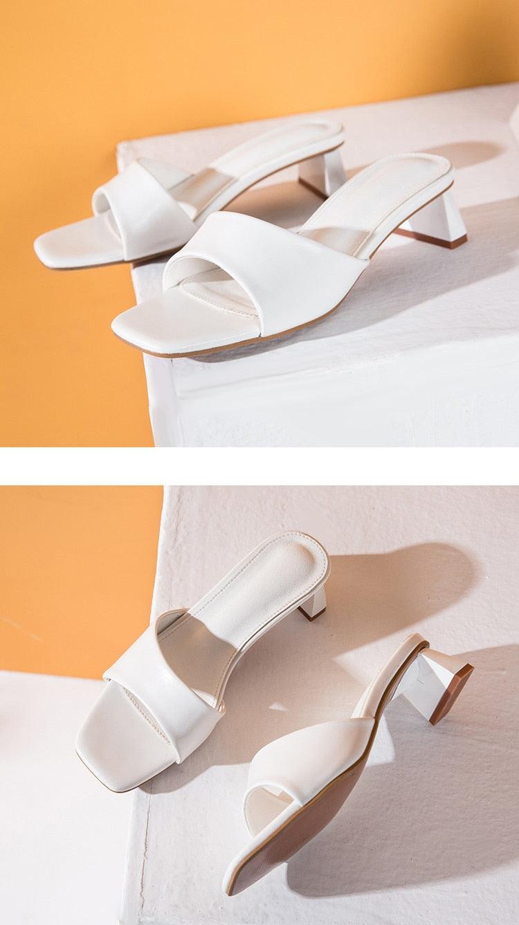 Stevvex women's summer beach flip flops with open toe, low heel, square toe design, perfect for casual outdoor and beach wear.