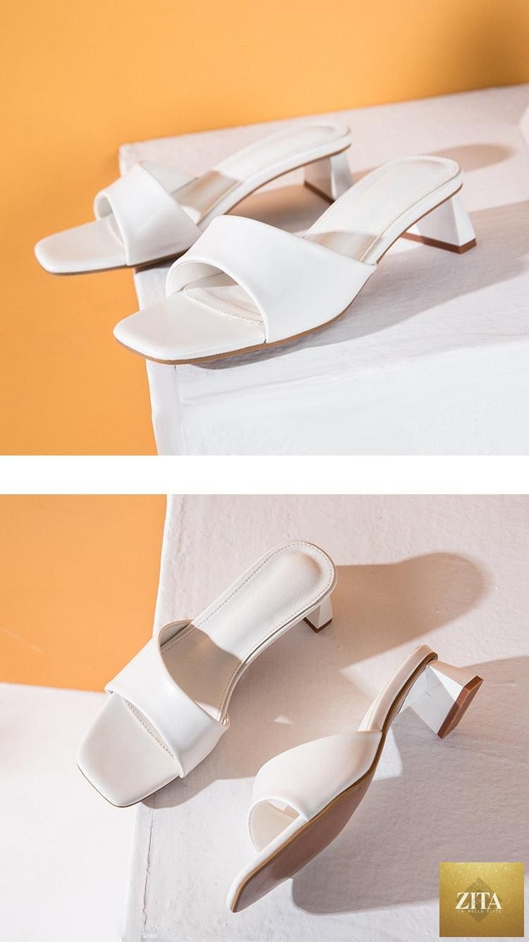 Stevvex women's summer beach flip flops with open toe, low heel, square toe design, perfect for casual outdoor and beach wear.
