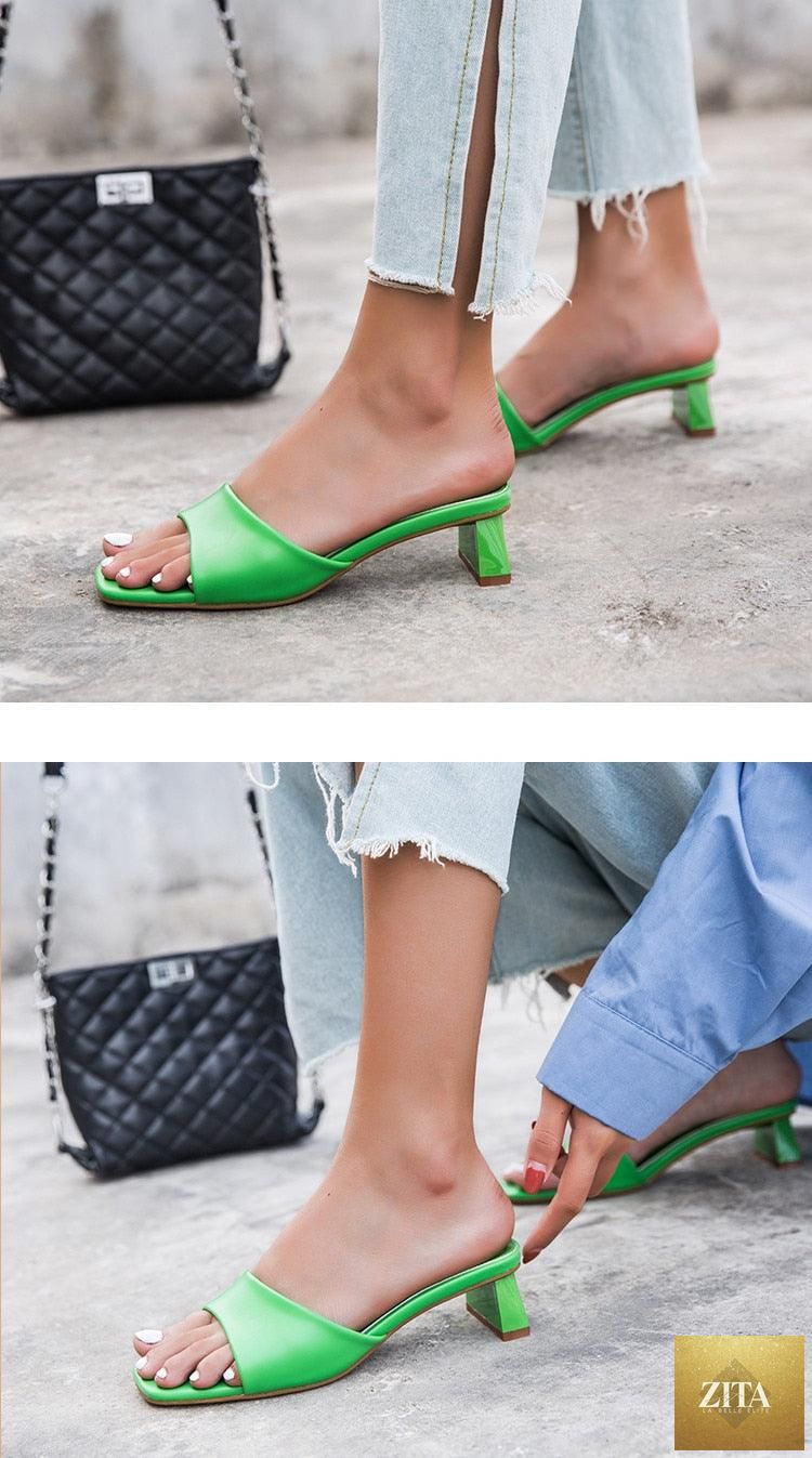 Stevvex women’s summer outdoor beach flip flops with open toe, flat low heel, square toe design, perfect for casual beach wear.