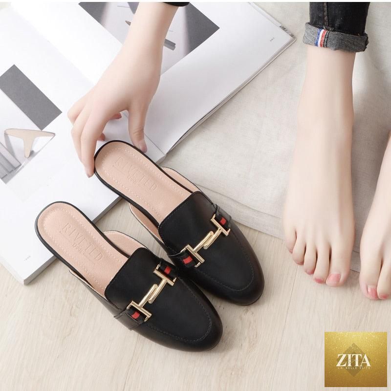 Stevvex women's outdoor platform slippers with square toe, slip-on mules, comfortable flats, and pointed design for women.