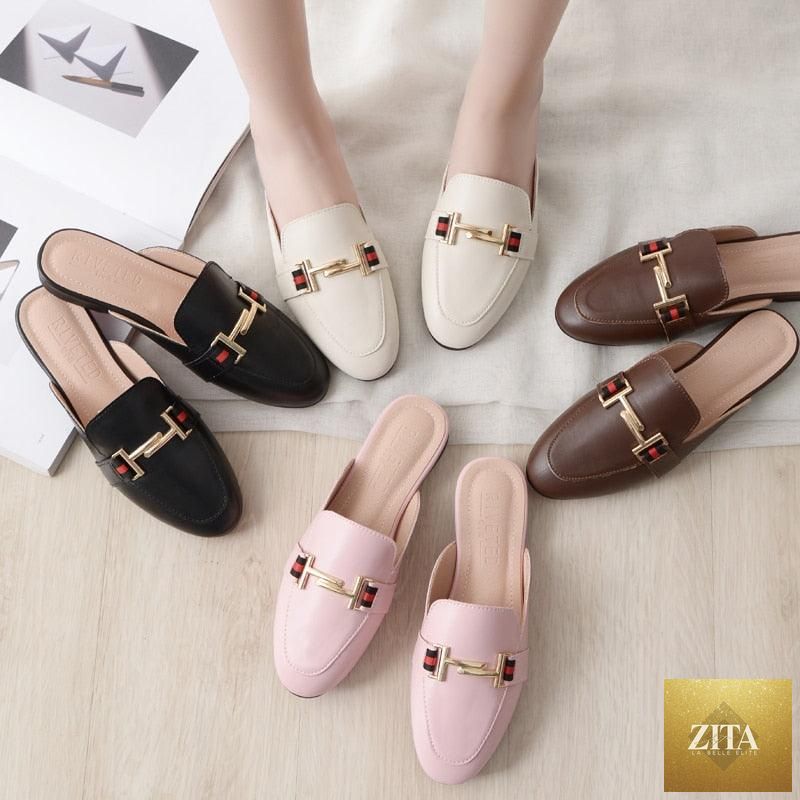 Stevvex women's outdoor platform slippers with square toes, slip-on design, and comfortable pointed loafers for women.