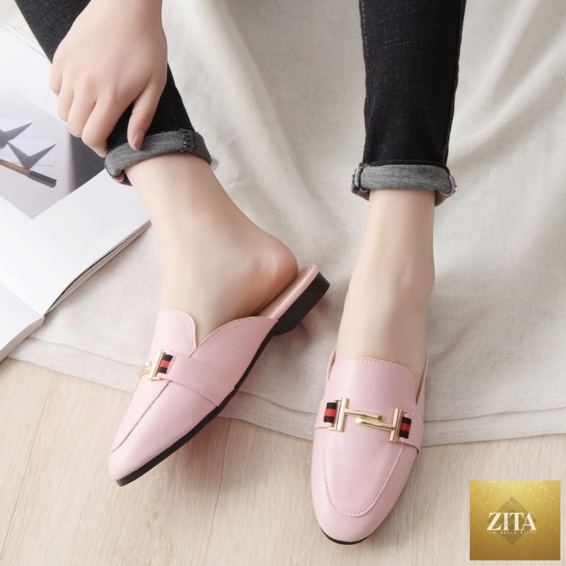 Stevvex women's outdoor platform slippers with square toe, slip-on mules, comfortable flats, perfect for casual wear.