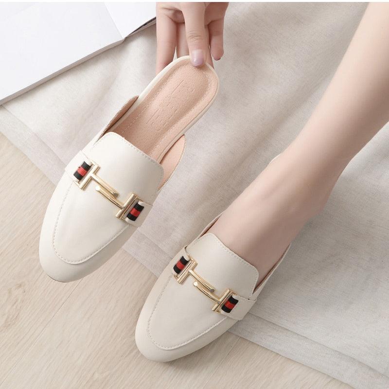 Stevvex women's outdoor platform slides with square toe, slip-on mules, comfortable flats, and pointed toe design for women.