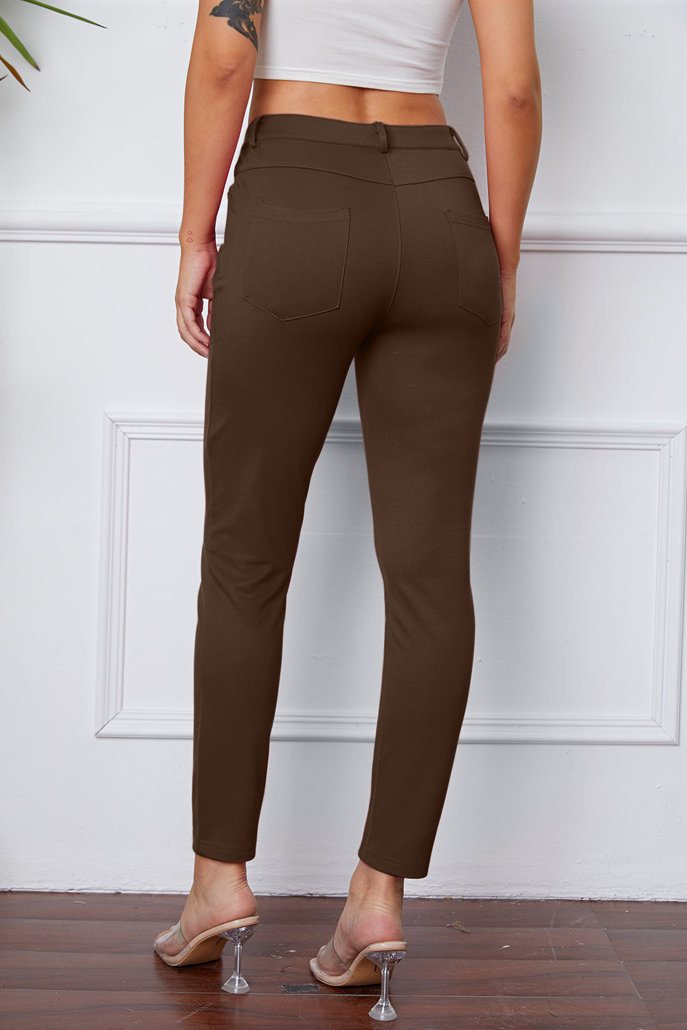 StretchyStitch Pants By Basic Bae Pocketed Opaque Stretch For Women All Day Comfort
