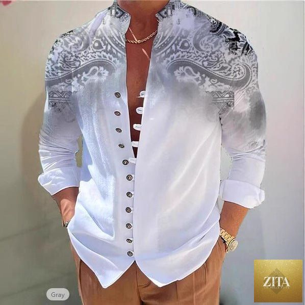 Mandotos men's 3D printed shirt top featuring vibrant geometric patterns, casual fit, and short sleeves for modern men's fashion.