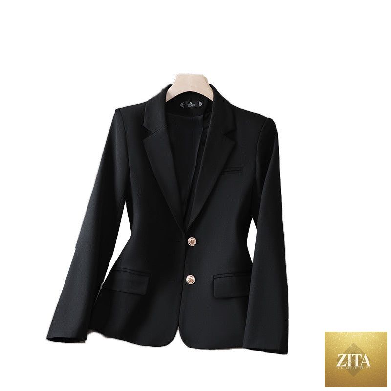 Zita La Belle Elite professional women's suit with formal coat and overalls, tailored, stylish, perfect for office or formal occasions.