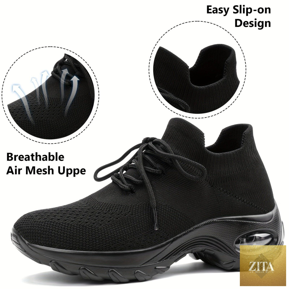 Women’s lightweight cushioned breathable arch sneakers by Trendy Attic Store01 with supportive design and comfortable fabric.