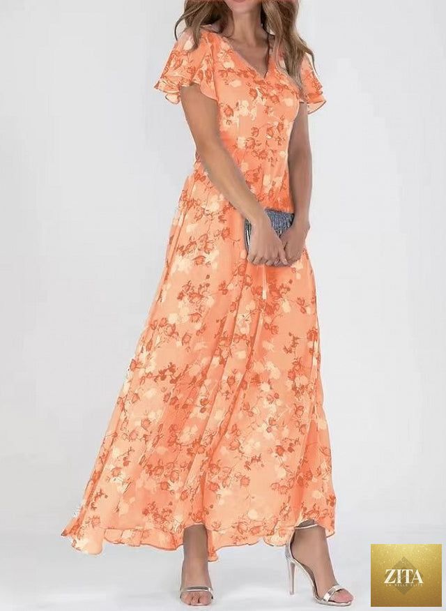 Plus-size solid color midi dress by Zita La Belle Elite, casualwear, available in four colors and sizes 0XL to 5XL.