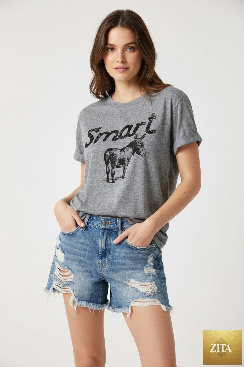 Zita La Belle Elite women's casual short sleeve round neck T-shirt, perfect for summer, in a relaxed fit, light fabric, and versatile style.