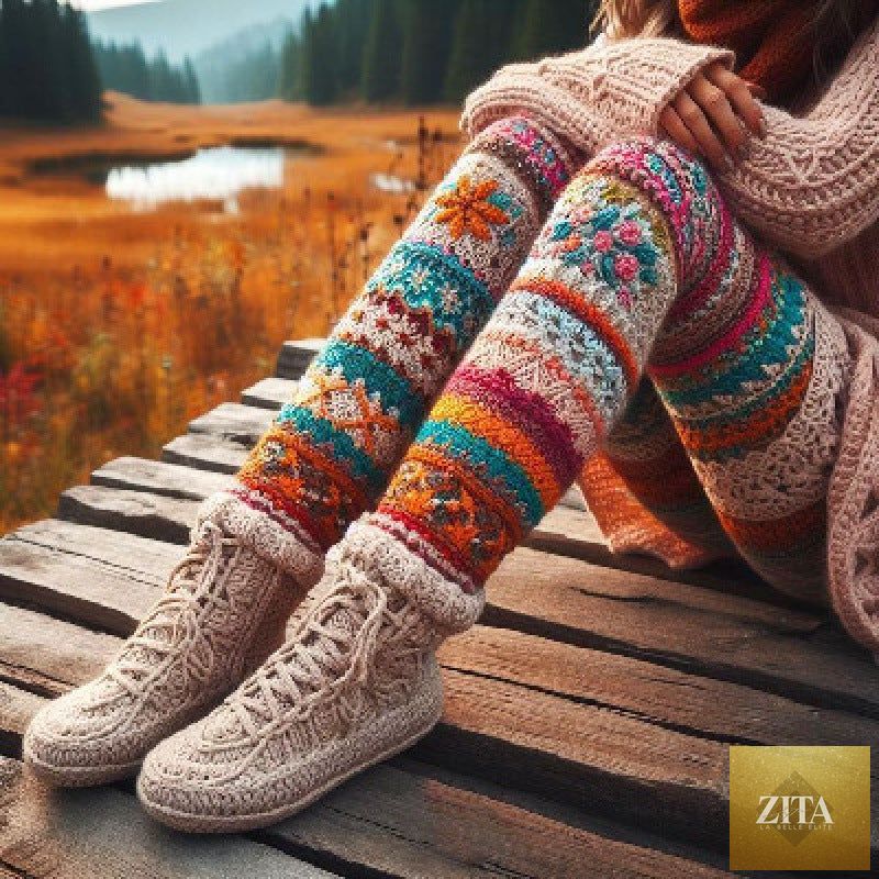 Womens All-Match Fashionable Printed Knitted Leggings