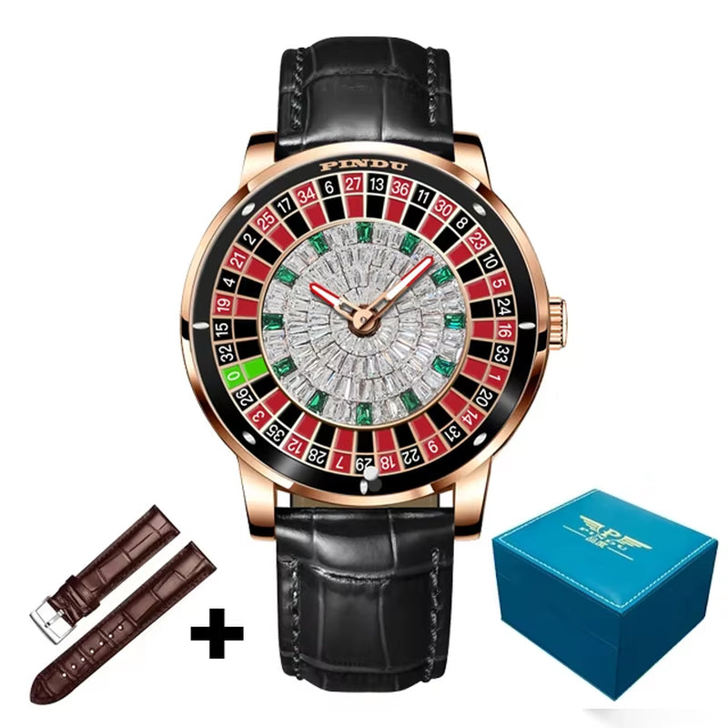 Design Watch NH35A Automatic Mechanical Wristwatches Las Vegas Roulette Diamond Luminous Pointer Montre Homme