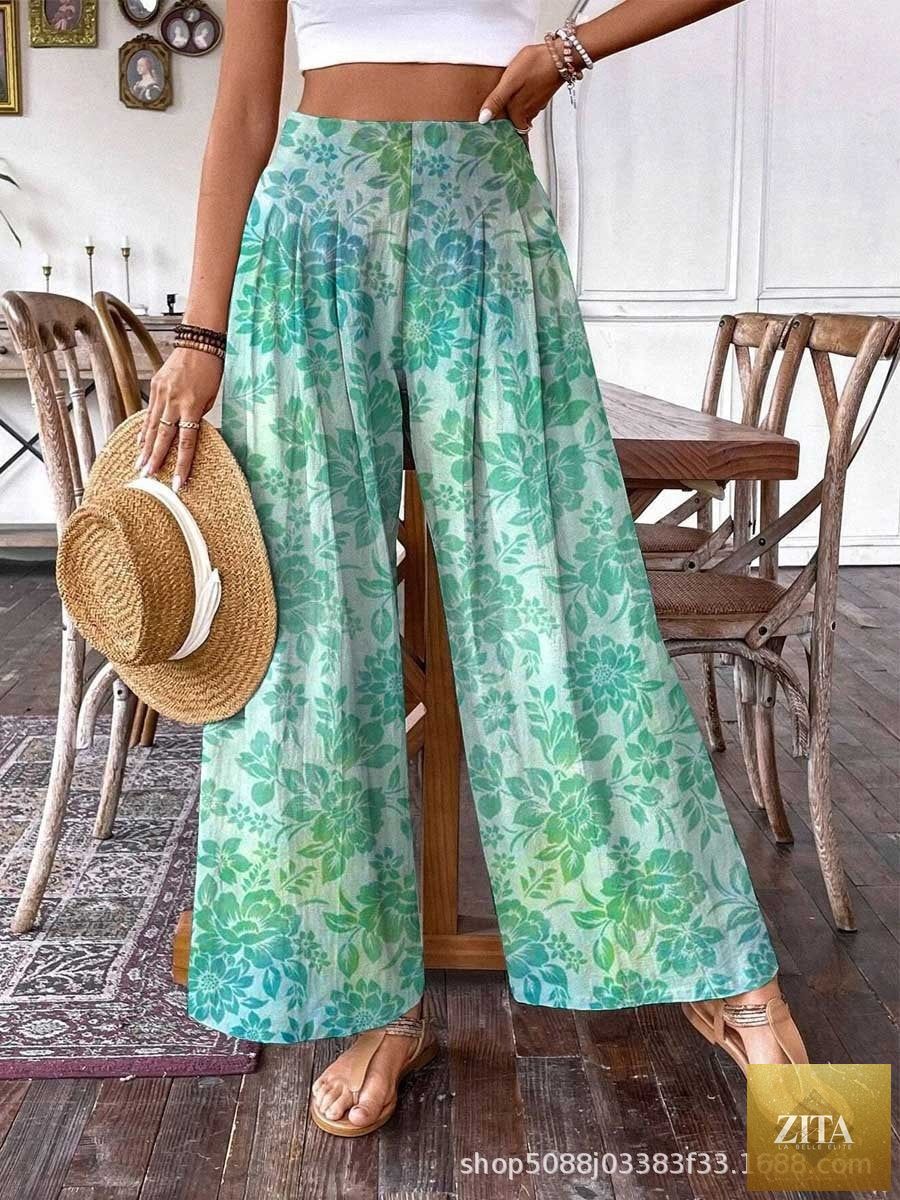 Plus-size women's casual wide-leg denim athletic pants with a relaxed fit and slim silhouette, featuring classic denim details.