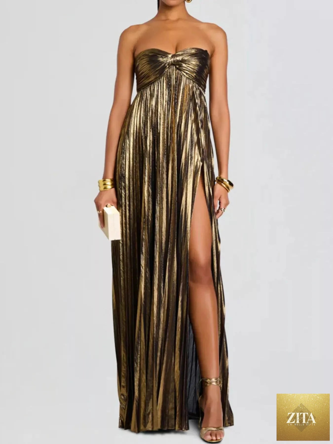 Sweetheart neck tube maxi dress by Shopiebay featuring a stylish split design and elegant fit, perfect for summer occasions.