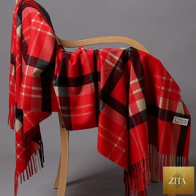 Stevvex long cashmere hijab scarf with dot pattern, tassels, and soft wool texture, ideal for autumn-winter warmth and elegant style.