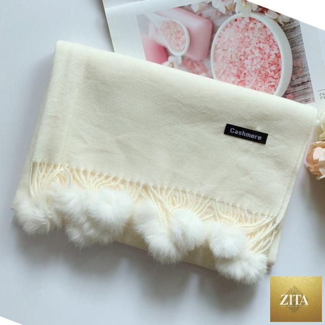 Stevvex long, soft cashmere hijab scarf with dot pattern, tassels, and elegant thick wrap design for women in autumn winter.