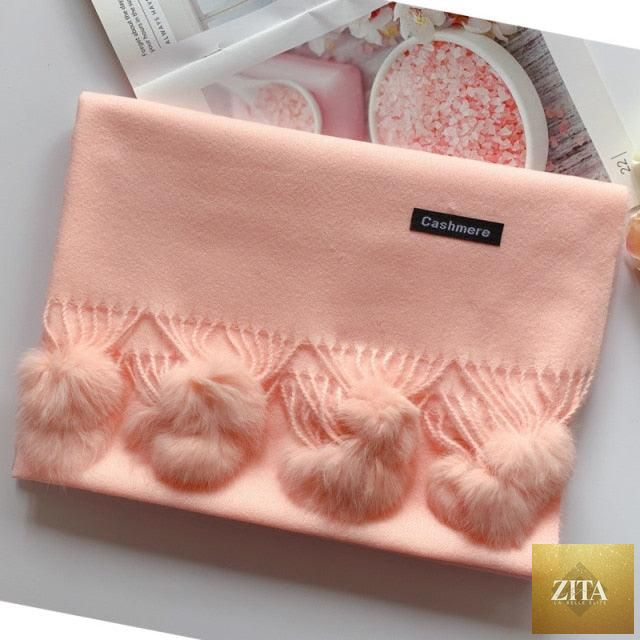 Stevvex cashmere hijab scarf with dot pattern, tassels, and a soft wool texture, ideal for autumn and winter warmth.