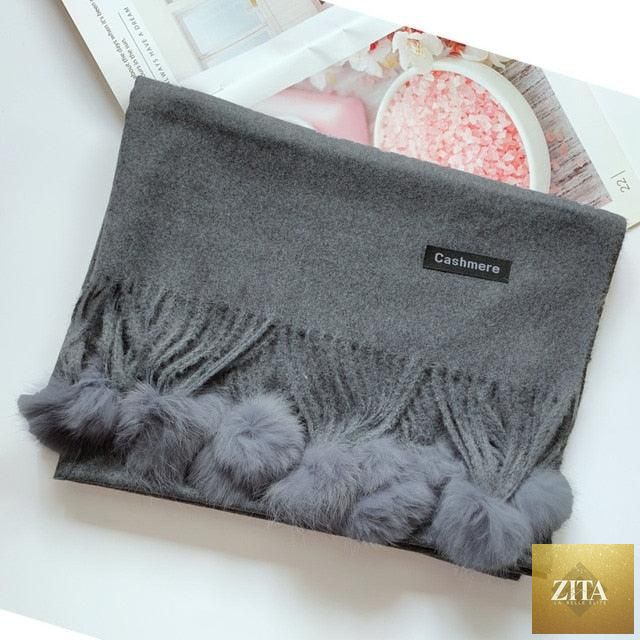 Stevvex women's cashmere hijab scarf with dot pattern, tassels, lightweight soft wool, warm and elegant for autumn winter.