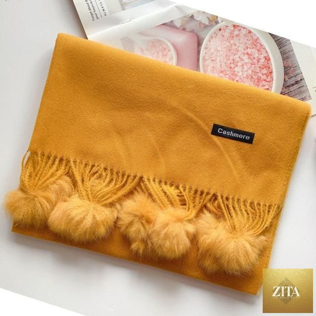 Stevvex long cashmere hijab scarf with dot pattern, tassels, soft wool, and elegant thick wrap for women in autumn winter fashion.