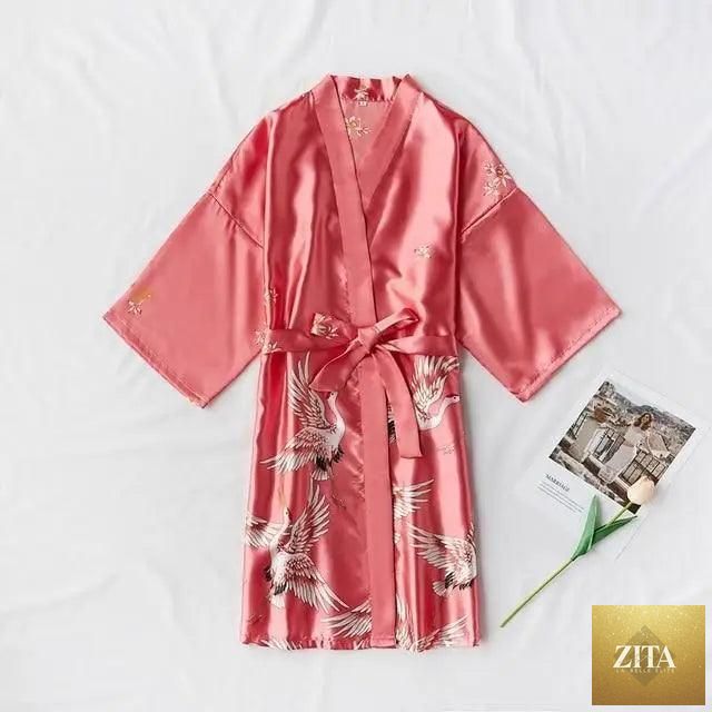 Blue floral bird print Stevvex stylish modern bathrobe for women, soft silk sleepwear, comfortable and fashionable design.