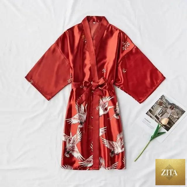 Blue floral bird print Stevvex women's modern comfortable silk bathrobe with stylish design, perfect for relaxing sleepwear.
