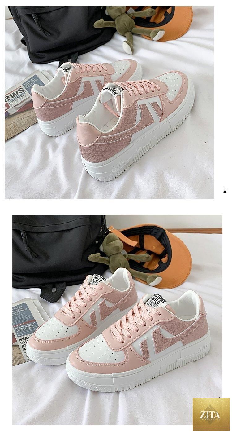 Stevvex women's casual white sneakers with lace-up design, breathable vulcanized sole, round toe, and comfortable platform for walking