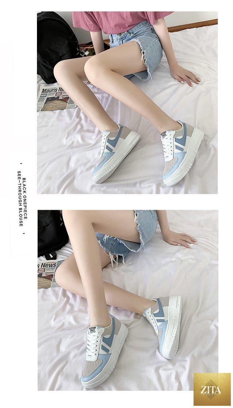 Stevvex women's casual white sneakers with lace-up design, breathable vulcanized sole, round toe, and comfortable platform for walking.