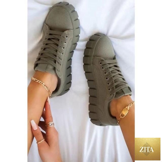 Purple Stevvex women’s platform sneakers with lightweight, casual leather design and vulcanized sole for comfort and style.