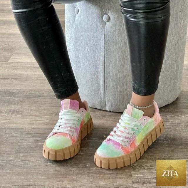 Stevvex purple platform sneakers for women, lightweight casual tennis shoes with leather, vulcanized sole, stylish spring fashion.