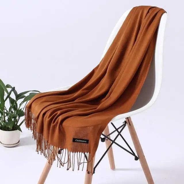 Long winter women's scarf by Stevvex, soft warm shawl with a touch, perfect for wrapping and adding style in cold weather.
