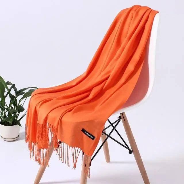 Long soft winter women's scarf by Stevvex, stylish shawl wrap with warm, cozy fabric for winter fashion and warmth.