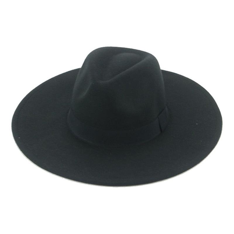 Fashionable Fedora Hats Women Wide Brim Dress Caps Women's Fedora Hats Elegant Wide Brim Fedora Hat Wedding Men Hat Warm Retro Style Belt 56-58cm