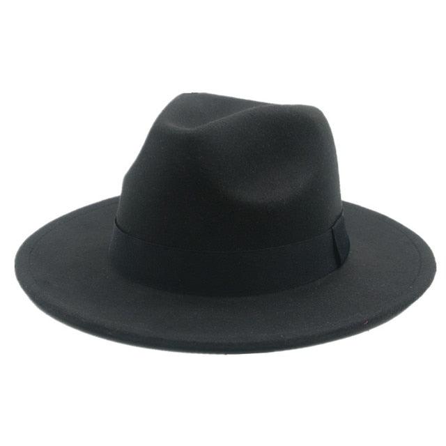 Fashionable Fedora Hats Women Wide Brim Dress Caps Women's Fedora Hats Elegant Wide Brim Fedora Hat Wedding Men Hat Warm Retro Style Belt 56-58cm