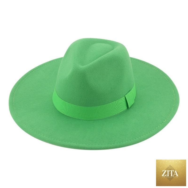 Elegant women's Fedora hat with wide brim, retro style, adjustable belt, suitable for weddings and warm weather, by Stevvex.