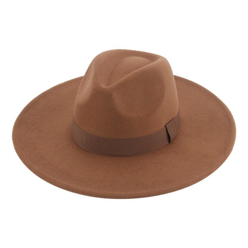Fashionable Fedora Hats Women Wide Brim Dress Caps Women's Fedora Hats Elegant Wide Brim Fedora Hat Wedding Men Hat Warm Retro Style Belt 56-58cm