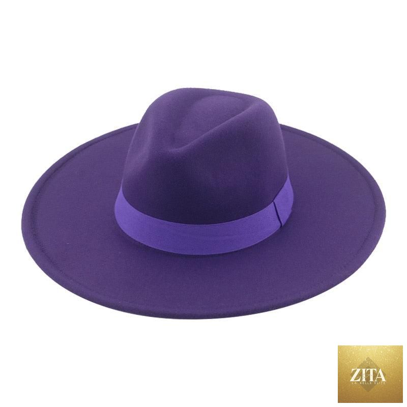 Elegant women's wide-brim fedora hat by Stevvex with retro style, warm fabric, and decorative belt, suitable for weddings and outdoor wear.