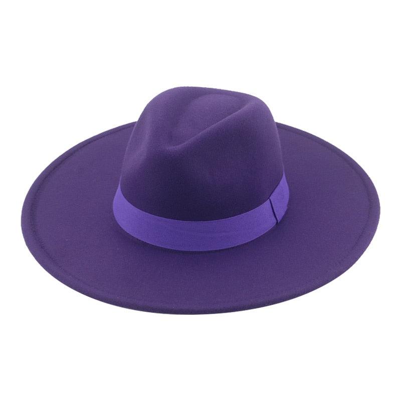 Fashionable Fedora Hats Women Wide Brim Dress Caps Women's Fedora Hats Elegant Wide Brim Fedora Hat Wedding Men Hat Warm Retro Style Belt 56-58cm