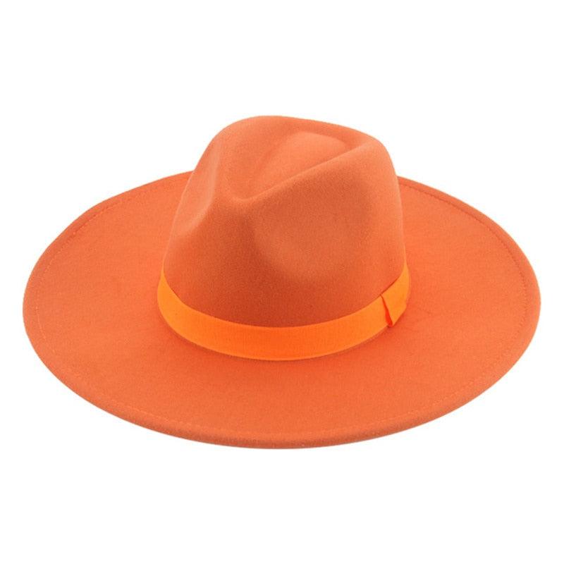 Fashionable Fedora Hats Women Wide Brim Dress Caps Women's Fedora Hats Elegant Wide Brim Fedora Hat Wedding Men Hat Warm Retro Style Belt 56-58cm