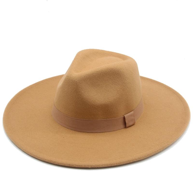 Fashionable Fedora Hats Women Wide Brim Dress Caps Women's Fedora Hats Elegant Wide Brim Fedora Hat Wedding Men Hat Warm Retro Style Belt 56-58cm
