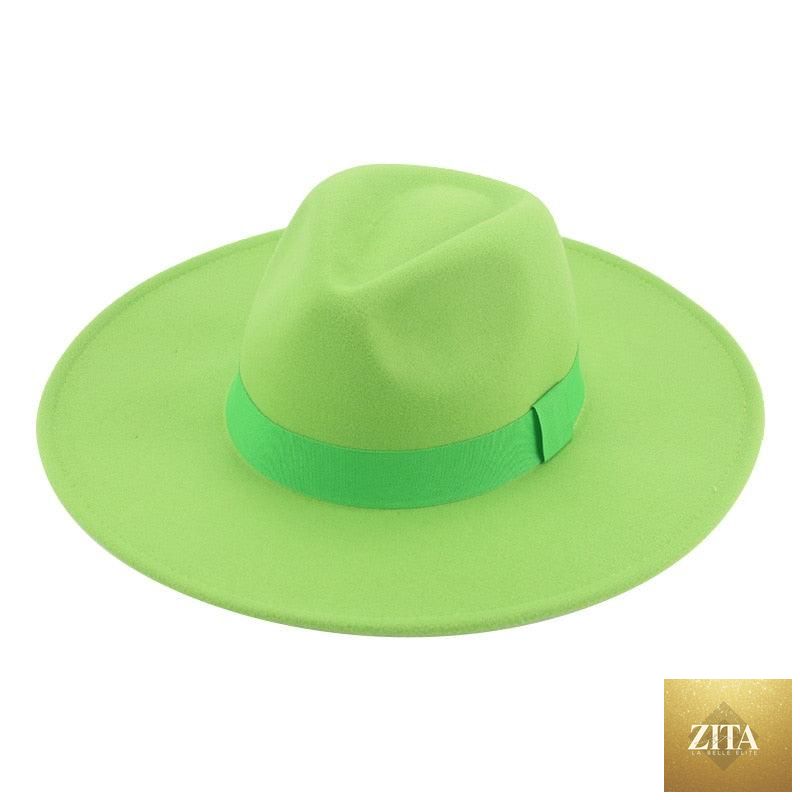 Elegant women's wide brim fedora hat by Stevvex, featuring a retro style, warm fabric, and decorative belt for wedding or casual wear.